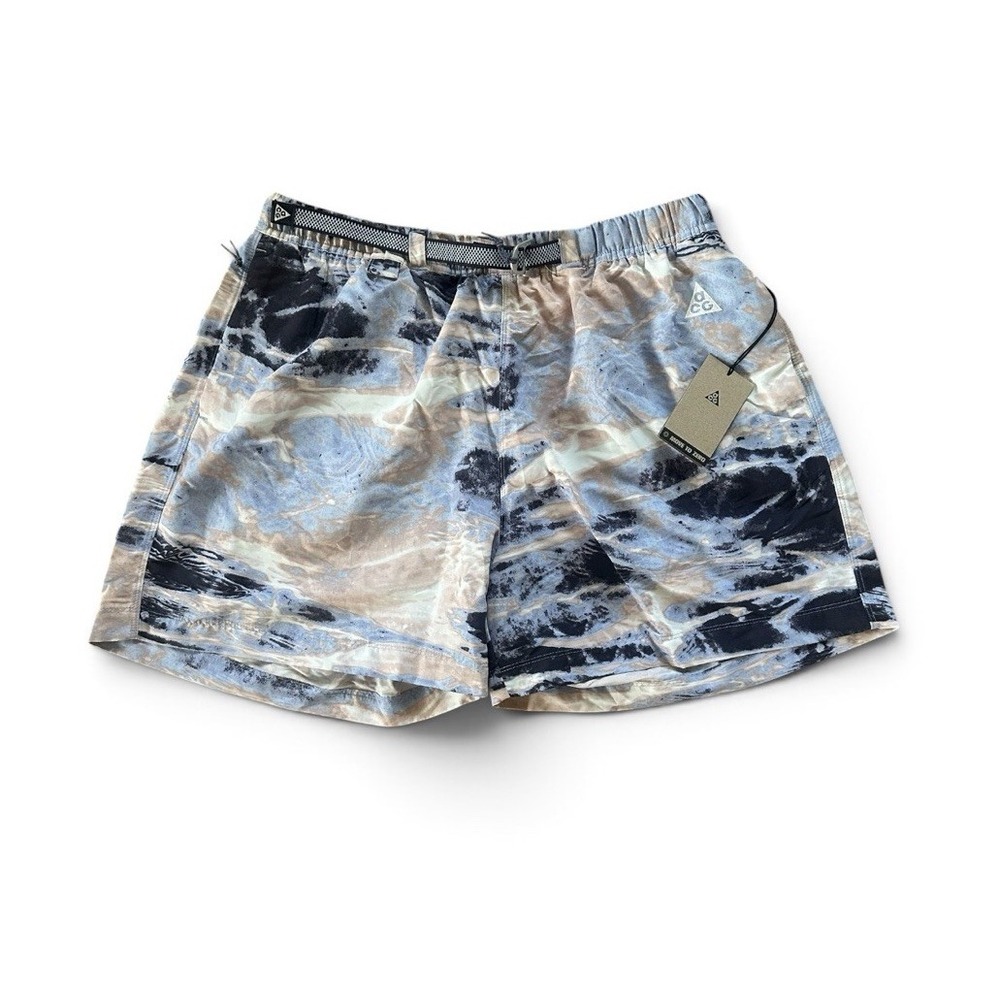 Nike ACG Trail Shorts  Multi Color Ocean AOP Belted Outdoor Hiking Men's Size XL